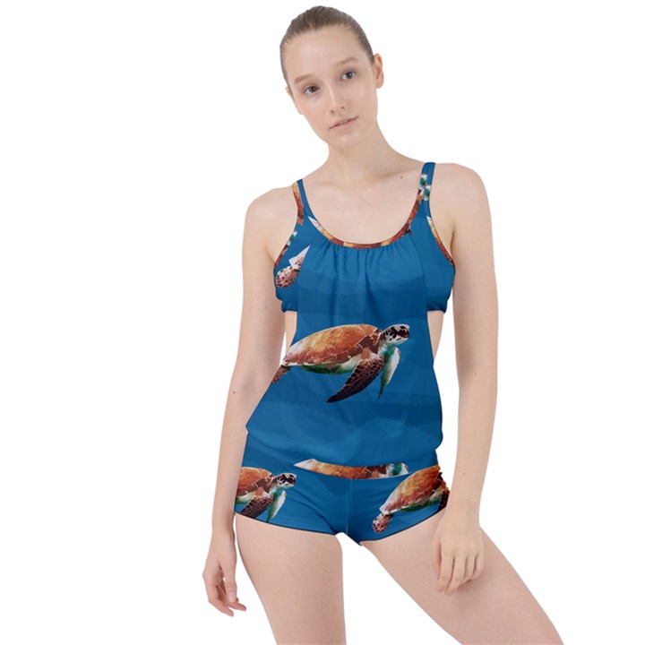 Sea Turtle Boyleg Tankini Set 