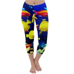 Tropical Fish Capri Winter Leggings  by Valentinaart