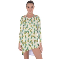 Pineapples Pattern Asymmetric Cut-out Shift Dress by Valentinaart