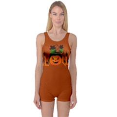 Halloween One Piece Boyleg Swimsuit by Valentinaart