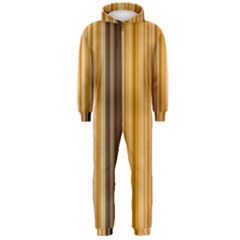 Brown Verticals Lines Stripes Colorful Hooded Jumpsuit (men)  by Mariart