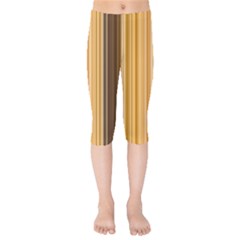 Brown Verticals Lines Stripes Colorful Kids  Capri Leggings  by Mariart