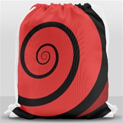 Double Spiral Thick Lines Black Red Drawstring Bag (large) by Mariart