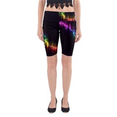 Illustration Light Space Rainbow Yoga Cropped Leggings by Mariart