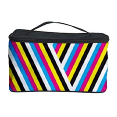 Lines Chevron Yellow Pink Blue Black White Cute Cosmetic Storage Case by Mariart