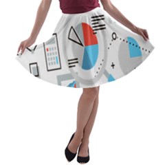 Science Mathematics Formula A-line Skater Skirt by Mariart