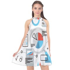 Science Mathematics Formula Halter Neckline Chiffon Dress  by Mariart