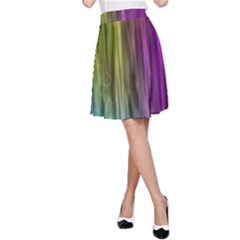 Rainbow Bubble Curtains Motion Background Space A-line Skirt by Mariart