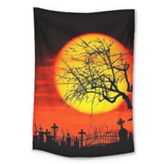 Halloween Landscape Large Tapestry by Valentinaart