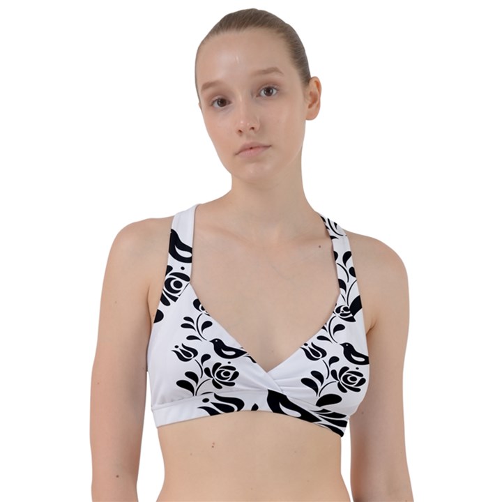 Birds Flower Rose Black Animals Sweetheart Sports Bra