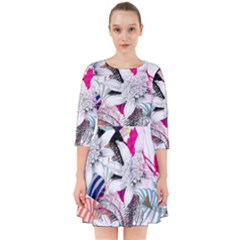 Flower Graphic Pattern Floral Smock Dress by Mariart