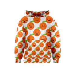 Seamless Background Orange Emotions Illustration Face Smile  Mask Fruits Kids  Pullover Hoodie by Mariart