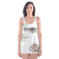 Pinecone Pattern Skater Dress Swimsuit by Mariart