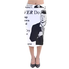 Rick Astley Velvet Midi Pencil Skirt by Powwow