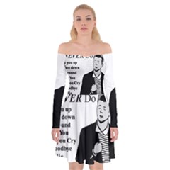 Rick Astley Off Shoulder Skater Dress by Powwow