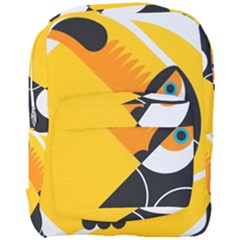 Cute Toucan Bird Cartoon Yellow Black Full Print Backpack by Mariart