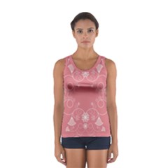 Flower Floral Leaf Pink Star Sunflower Sport Tank Top  by Mariart