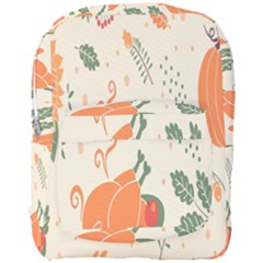 Happy Thanksgiving Chicken Bird Flower Floral Pumpkin Sunflower Full Print Backpack by Mariart