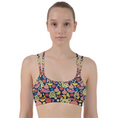 Fruit Pineapple Watermelon Orange Tomato Fruits Line Them Up Sports Bra by Mariart