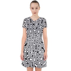 Psychedelic Zebra Black White Adorable In Chiffon Dress by Mariart