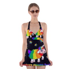 Unicorn Sheep Halter Swimsuit Dress by Valentinaart