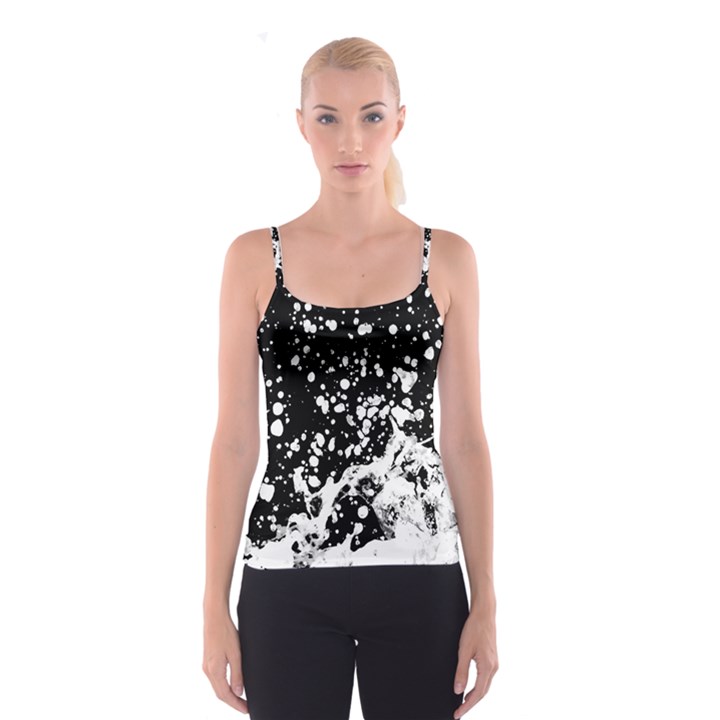 Black And White Splash Texture Spaghetti Strap Top