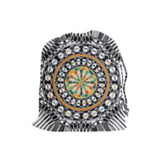 High Contrast Mandala Drawstring Pouches (large)  by linceazul