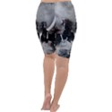 Awesome Wild Black Horses Running In The Night Cropped Leggings  View4