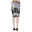 Awesome Wild Black Horses Running In The Night Midi Wrap Pencil Skirt View2