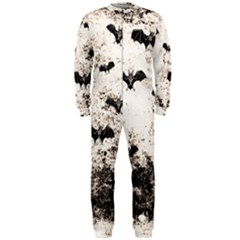 Vintage Halloween Bat Pattern Onepiece Jumpsuit (men)  by Valentinaart