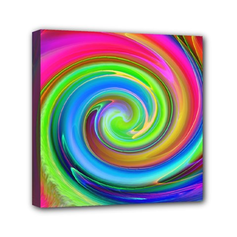 Rainbow Twist Mini Canvas 6  X 6  by norastpatrick