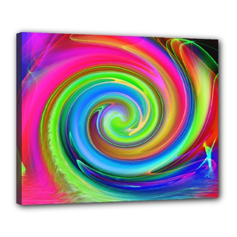 Rainbow Twist Canvas 20  X 16  by norastpatrick