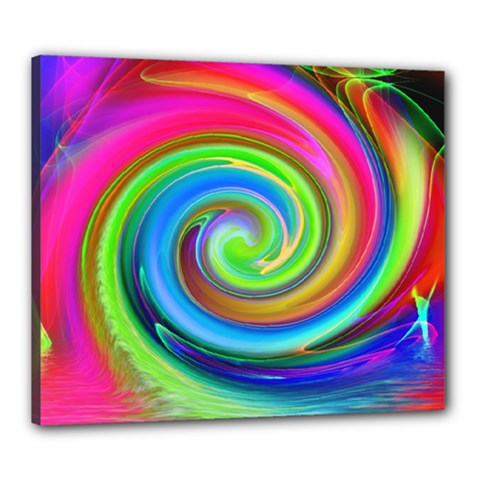 Rainbow Twist Canvas 24  X 20  by norastpatrick