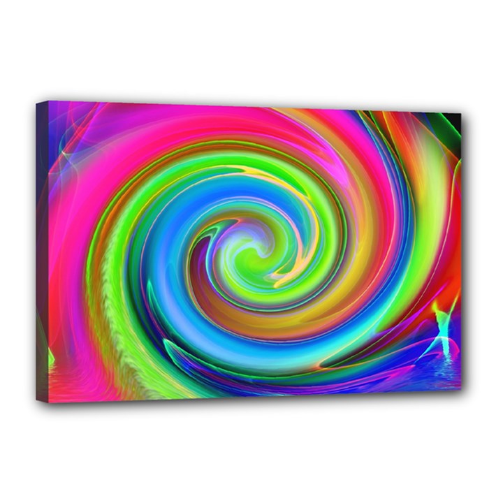 Rainbow Twist Canvas 18  x 12 