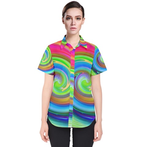 Rainbow Twist Women s Short Sleeve Shirt by norastpatrick