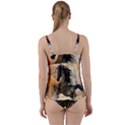 Steampunk, Wonderful Steampunk Horse With Clocks And Gears, Golden Design Twist Front Tankini Set View2