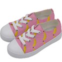 Banana Fruit Yellow Pink Kids  Low Top Canvas Sneakers View2