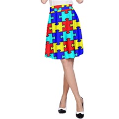 Game Puzzle A-line Skirt by Mariart