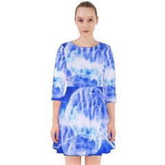 Lightning Brain Blue Smock Dress by Mariart