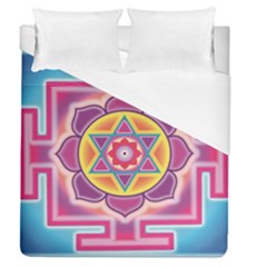 Kali Yantra Inverted Rainbow Duvet Cover (queen Size) by Mariart