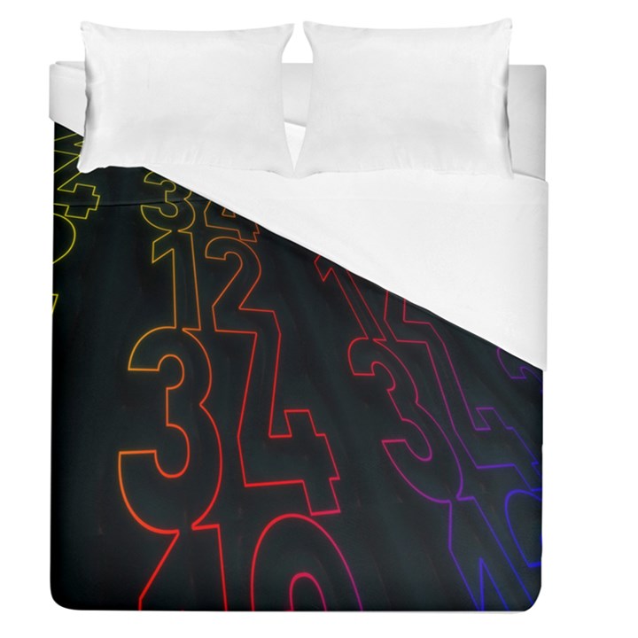 Neon Number Duvet Cover (Queen Size)