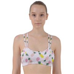 Pineapple Rainbow Fruite Pink Yellow Green Polka Dots Line Them Up Sports Bra by Mariart