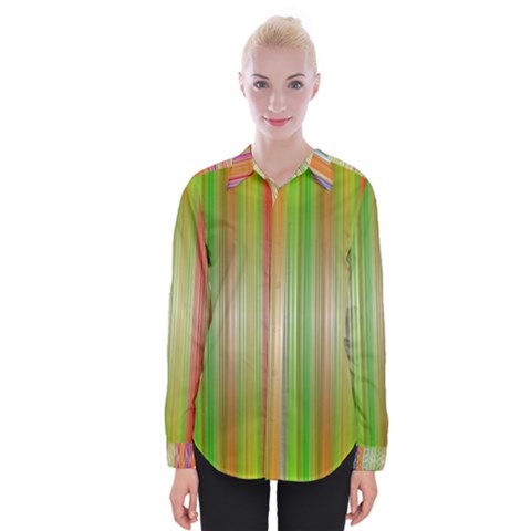 Rainbow Stripes Vertical Colorful Bright Womens Long Sleeve Shirt by Mariart