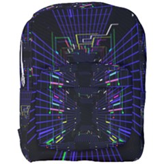 Seamless 3d Animation Digital Futuristic Tunnel Path Color Changing Geometric Electrical Line Zoomin Full Print Backpack by Mariart