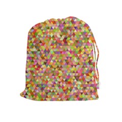 Multicolored Mixcolor Geometric Pattern Drawstring Pouches (extra Large) by paulaoliveiradesign