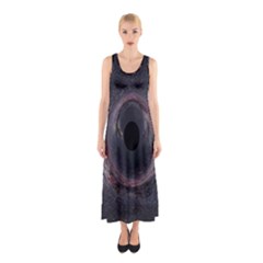 Black Hole Blue Space Galaxy Star Sleeveless Maxi Dress by Mariart