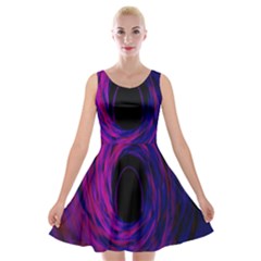 Black Hole Rainbow Blue Purple Velvet Skater Dress by Mariart