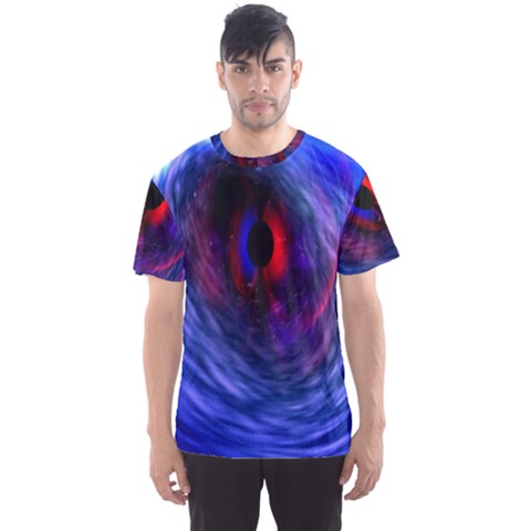 Blue Red Eye Space Hole Galaxy Men s Sports Mesh Tee by Mariart