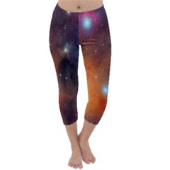 Galaxy Space Star Light Capri Winter Leggings  by Mariart