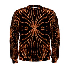 Golden Fire Pattern Polygon Space Men s Sweatshirt by Mariart